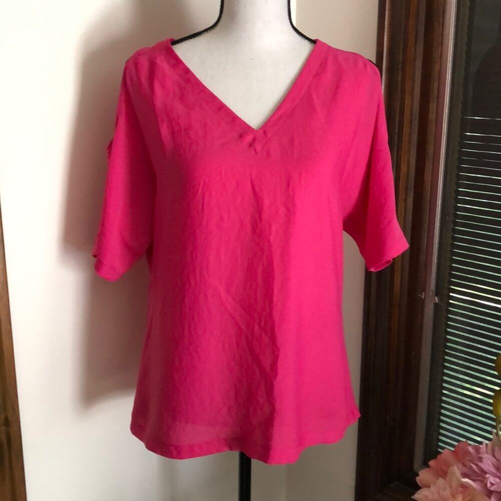 RACHEL Rachel Roy | Hot Pink Cold Shoulder Top Size S